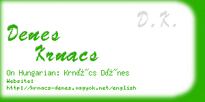 denes krnacs business card